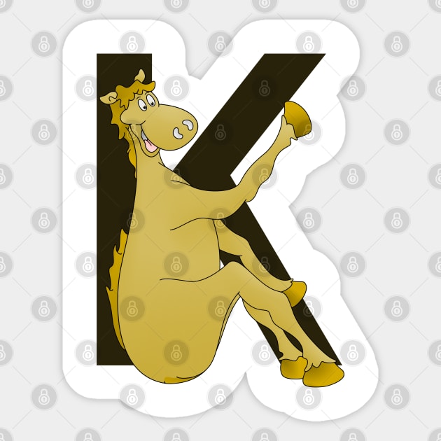 Pony Monogram Letter K Sticker by mailboxdisco